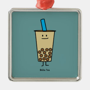 Bubble Boba Pearl Milk Tea Tapioca balls Metal Ornament