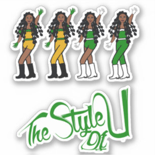 Bubble Braids Dancer Stickers Green/Yellow