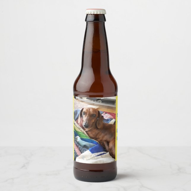 Bubble Bum Brew Dachshund  Beer Label (Front)