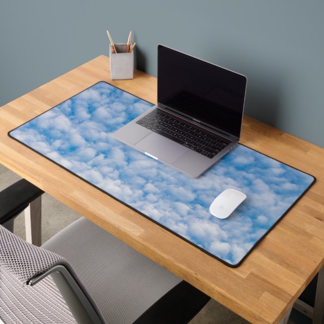 Bubble Clouds in Blue Sky Nature Photo Mammatus Desk Mat (Office 2)