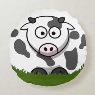 Bubble Cow Round Pillow