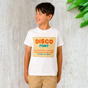 Bubble Disco Alphabet Font Bold Vintage Letters T-Shirt