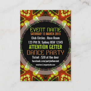 Bubble Dots EVENT PARTY  Mini Flyers Business Card