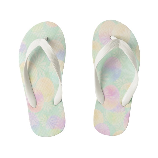Bubble Floral Turquoise. Les tongs de l'enfant (Semelle)