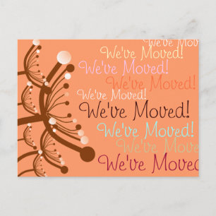 Bubble Flowers We've Moved! Announcement Postcard