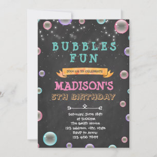 Bubble fun party invitation