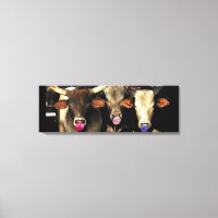 Bubble Gum Blowing Rodeo Bull Cows Western Pop Art