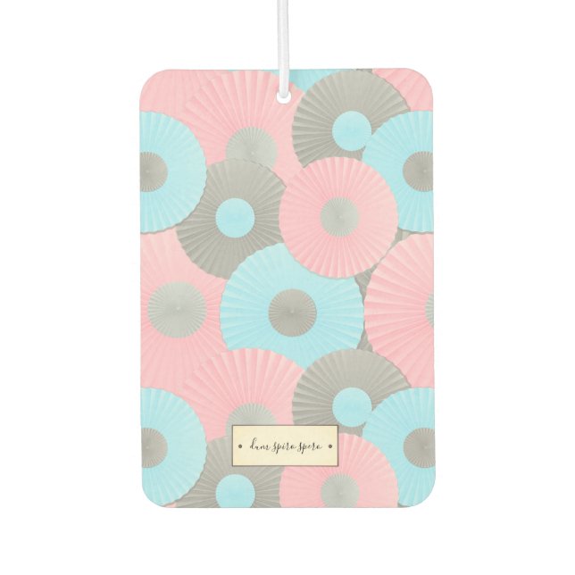 Bubble Gum Circle Origami Pastel Pattern Air Freshener (Front)