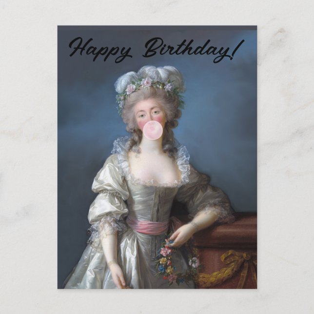 Bubble gum diva du Barry Happy Birthday Postcard (Front)