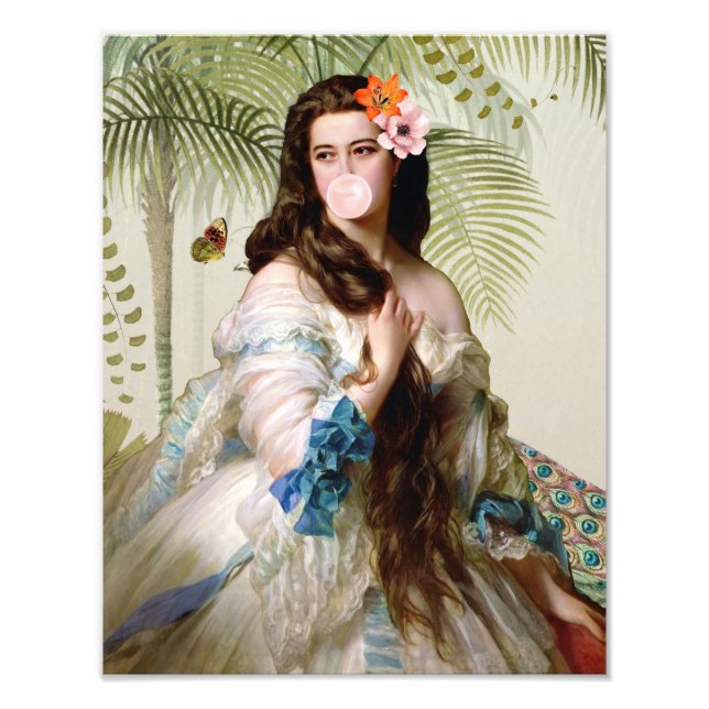 Bubble Gum Diva tropical background Photo Print (Front)