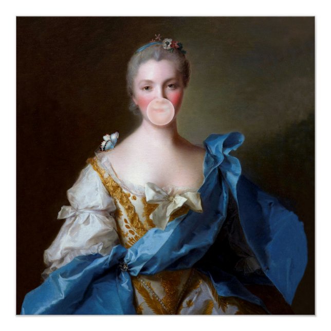 Bubble gum Diva with Blue Butterfly Poster (Front)