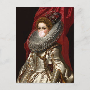 Bubble Gum Diva with Lace Ruff Postcard