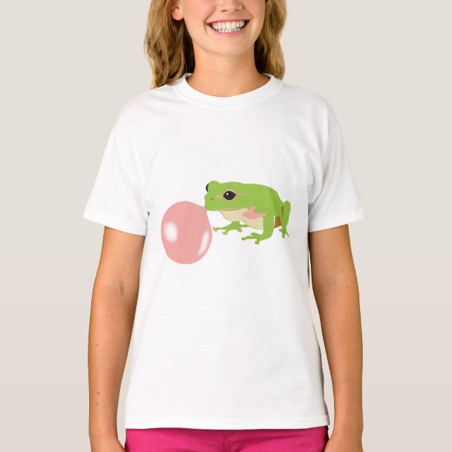 Bubble Gum Frog Blowing Bubble T-Shirt (Front)