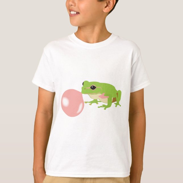 Bubble Gum Frog Blowing Bubble T-Shirt (Front)