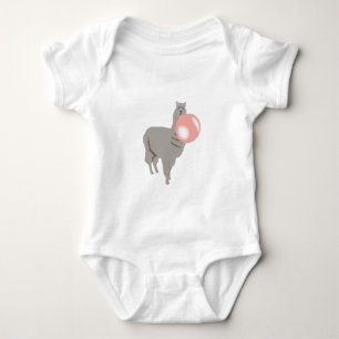 Bubble Gum Llama Blowing Bubble Baby Bodysuit