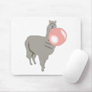 Bubble Gum Llama Blowing Bubble Mouse Pad