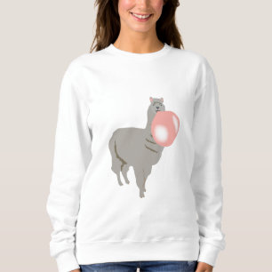 Bubble Gum Llama Blowing Bubble Sweatshirt