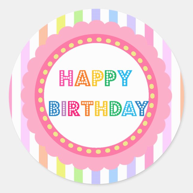 Bubble Gum Party by Bella Bella Studios Classic Round Sticker (Front)