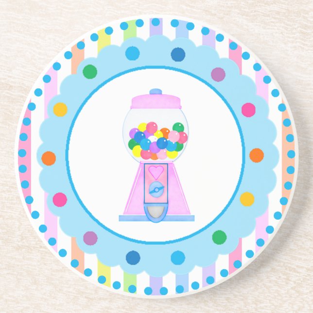 Bubble Gum Party by Bella Bella Studios Coaster (Front)