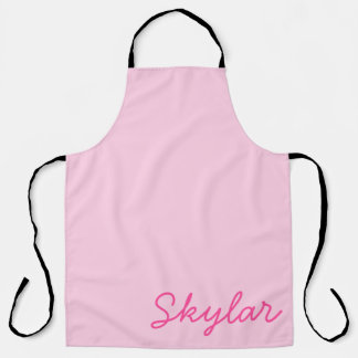 Bubble Gum Pink Hot Pink Custom Name Monogram Apron