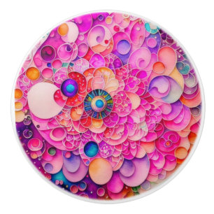 Bubble Gum Pink Medley Ceramic Knob