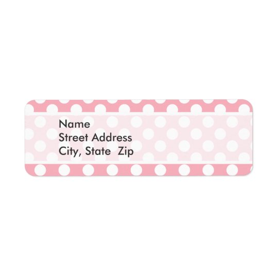 Bubble Gum Pink Polka Dots Return Address Label