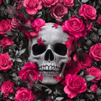 Bubble Gum Pink Skull Decoupage paper 