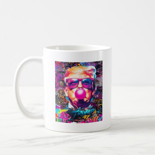 Bubble Gum Pink Sunglasses With Graffiti Coffee Mug (Left)