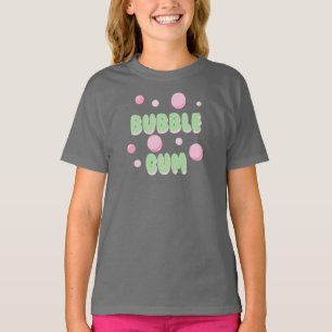 Bubble Gum Retro Mint and Pink Typography T-Shirt