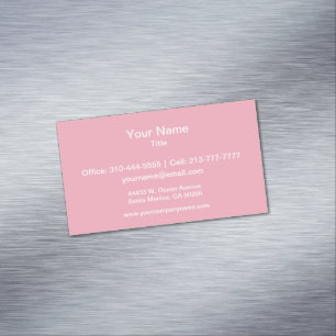 Bubble Gum Solid Colour Magnetic Business Card