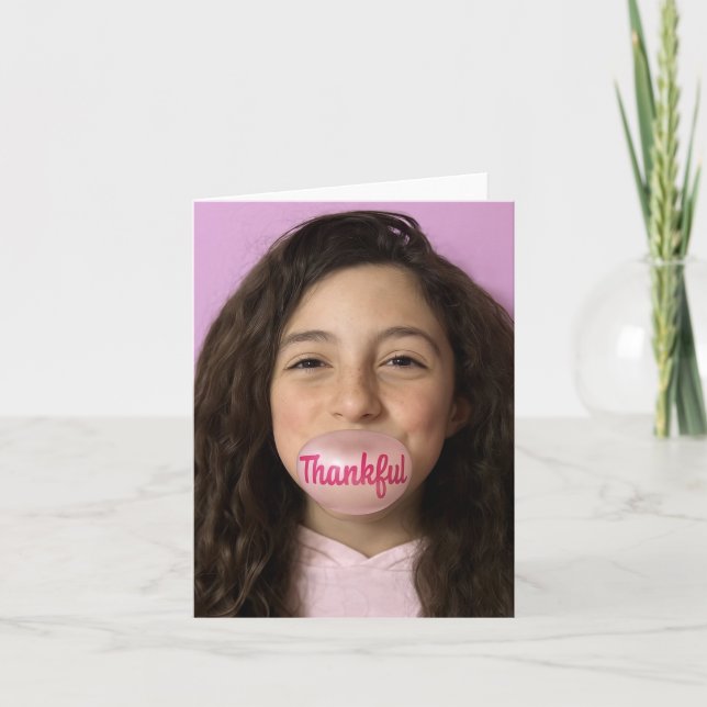 Bubble Gum Thank You Card (Front)