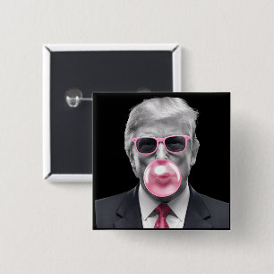 Bubble Gum Trump Donald Trump 2024 Vote for Trump  2 Inch Square Button
