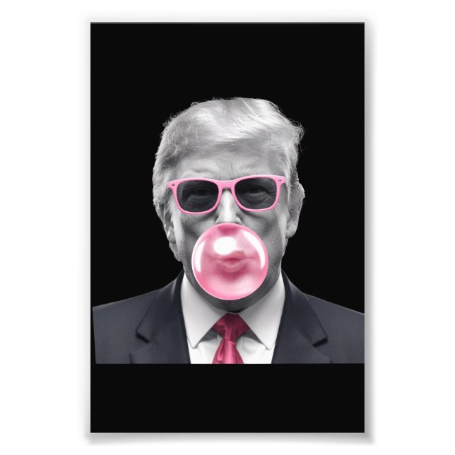 Bubble Gum Trump Donald Trump 2024 Vote for Trump  Photo Print (Front)