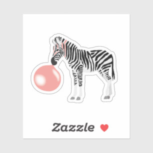 Bubble Gum Zebra Blowing Bubble