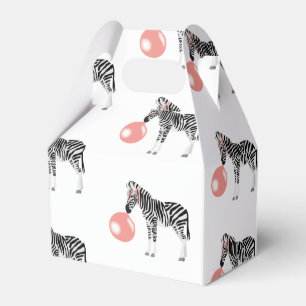 Bubble Gum Zebra Blowing Bubble Favor Box