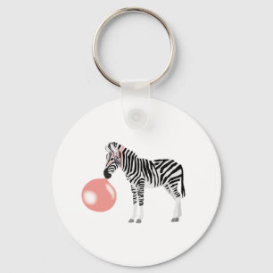 Bubble Gum Zebra Blowing Bubble Keychain
