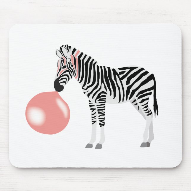 Bubble Gum Zebra Blowing Bubble Mouse Pad (Front)