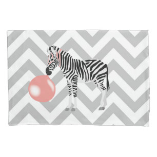 Bubble Gum Zebra Blowing Bubble Pillowcase