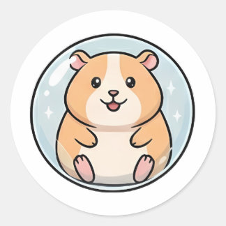 Bubble Hamster Classic Round Sticker