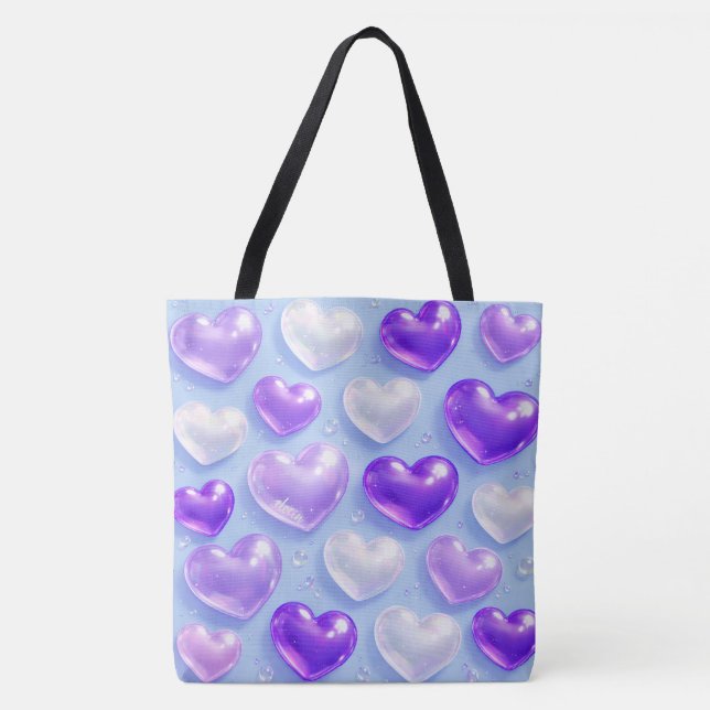 Bubble heart tote bag (Front)