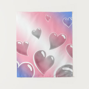 Bubble Hearts Transgender Tapestry