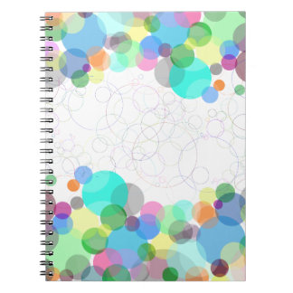Bubble illustrated colourful rainbow design notebook
