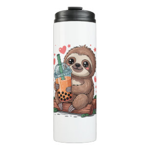 Bubble Kawaii Sloth Drinking Boba Tea T-Shirt Thermal Tumbler