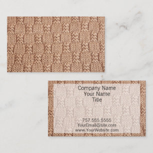 Bubble Knit Stitch Pattern by Shirley Taylor Business Card