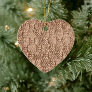Bubble Knit Stitch Pattern by Shirley Taylor Ceramic Ornament