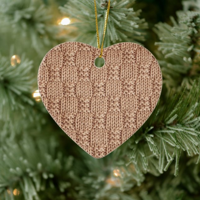 Bubble Knit Stitch Pattern by Shirley Taylor Ceramic Ornament (Tree)