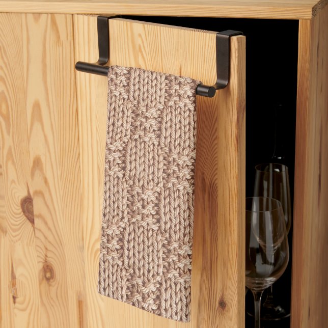 Bubble Knit Stitch Pattern by Shirley Taylor Kitchen Towel (Thirds Fold)