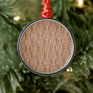 Bubble Knit Stitch Pattern by Shirley Taylor Metal Ornament