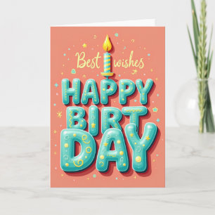 Bubble Letter Birthday Card