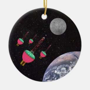 Bubble Lights in Space Ceramic Ornament